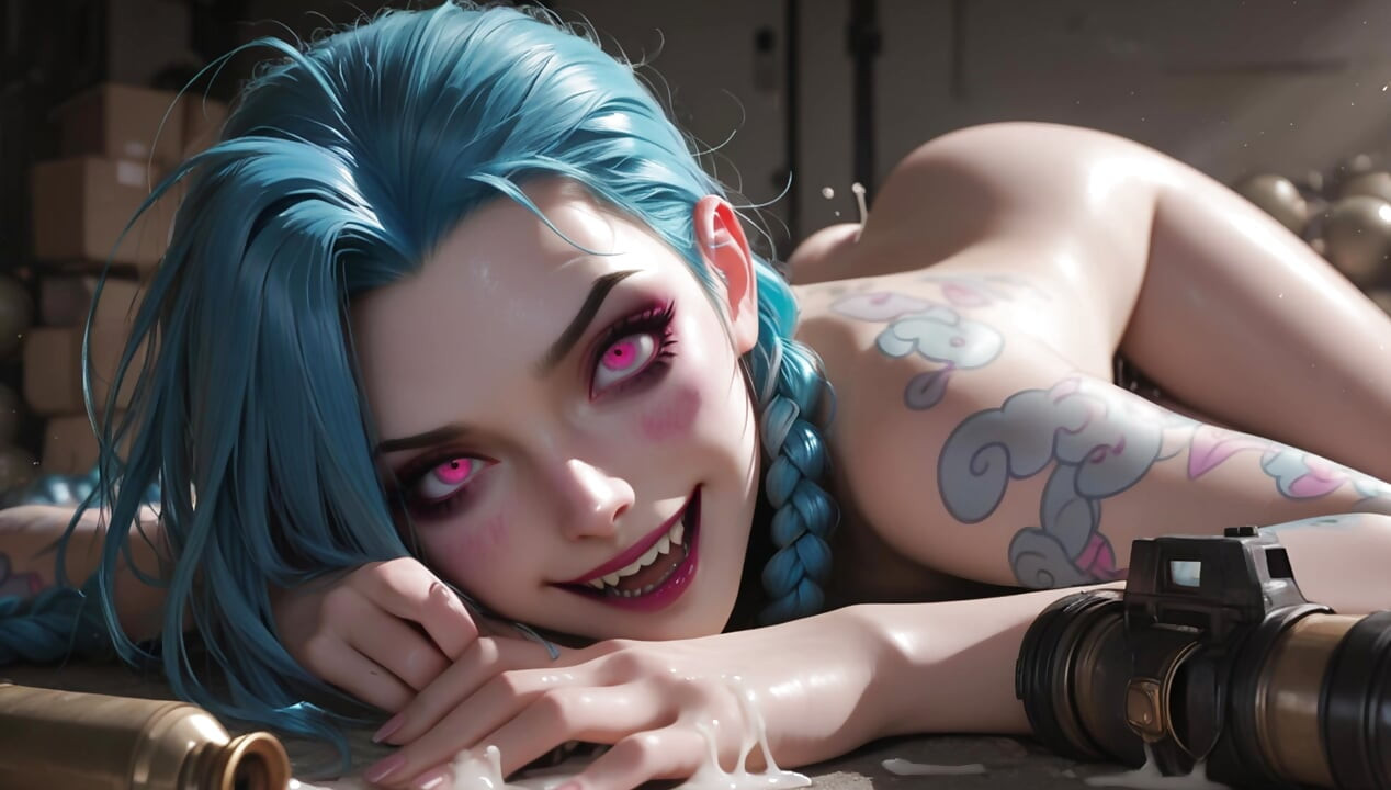 Jinx Animasjon Oral Fitte Penetrasjon Dildoer & Creampie