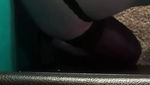 Sexy cross dresser gets cream pied by massive dildoe