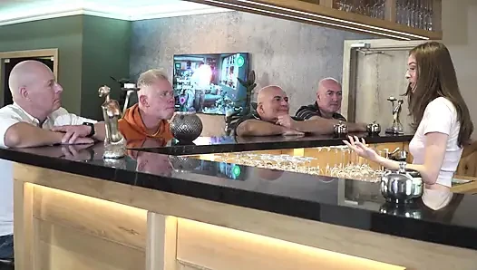 Becky California Gangbang with 7 Oldmen Full Video Only At Oldje