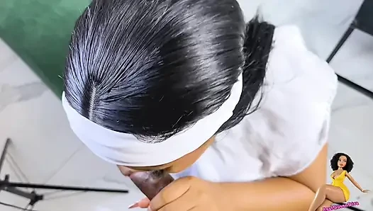Yaramaz rahibe gırtlağına kadar alıyor