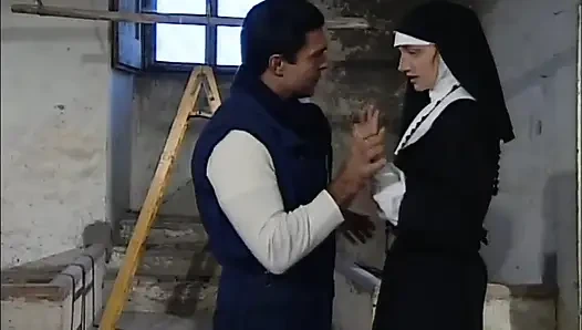 Black and white nun anal orgy in the monastery