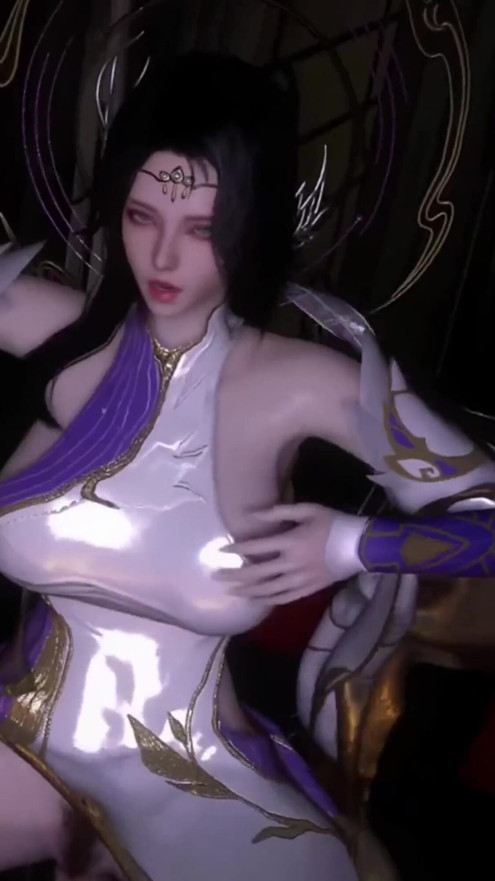 O mamă sexy incitantă 3D care poartă rochie sexy a fost futută atât de tare