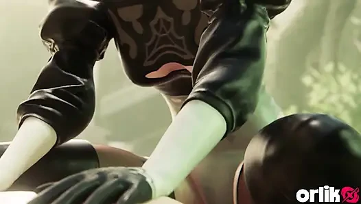 2b Big Ass Anal Cowgirl Fuck After Sloppy Blowjob - Nier Automata 3D Porn
