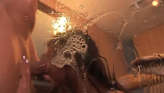 Жесткий трах в рот, сперма в рот, камшот на лицо