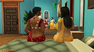 印地语版本 - 女同性恋阿姨manju穿戴式假阳具性爱 - wickedwhims