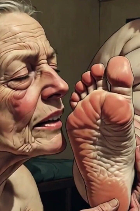 90 Year Old Granny Licking & Sucking BBW Big Feet - Very Aroused