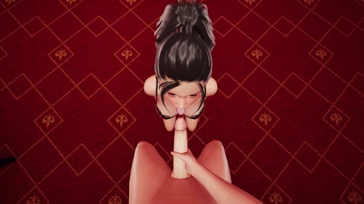 Seksi kız abbey club 3d animasyonda - frenulum yalama fetişi yakın çekim, ıslak büyük memeli meme sikişi stimülasyonu ve gırtlağına kadar alma