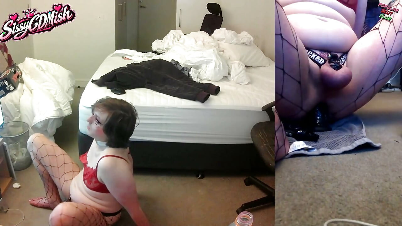 Sissycdmish - Locked up Slut with Huge BBC Dildo
