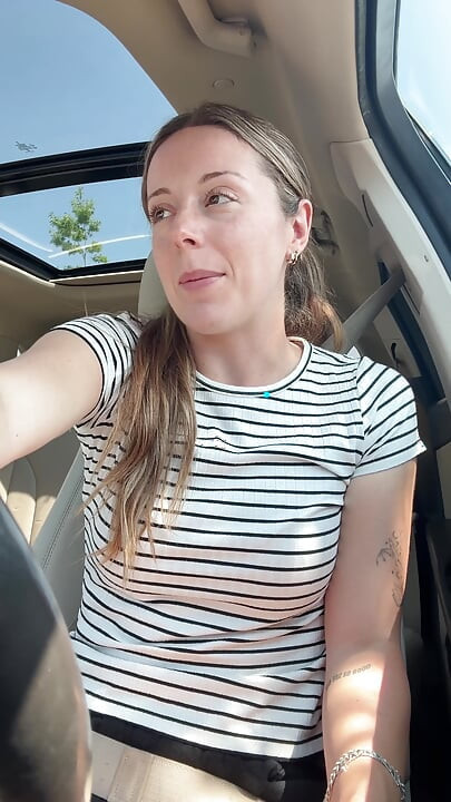Lush in the Car! Risky Orgasm!