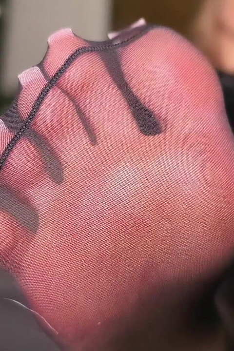 Black Stocking Nylon Feet Show