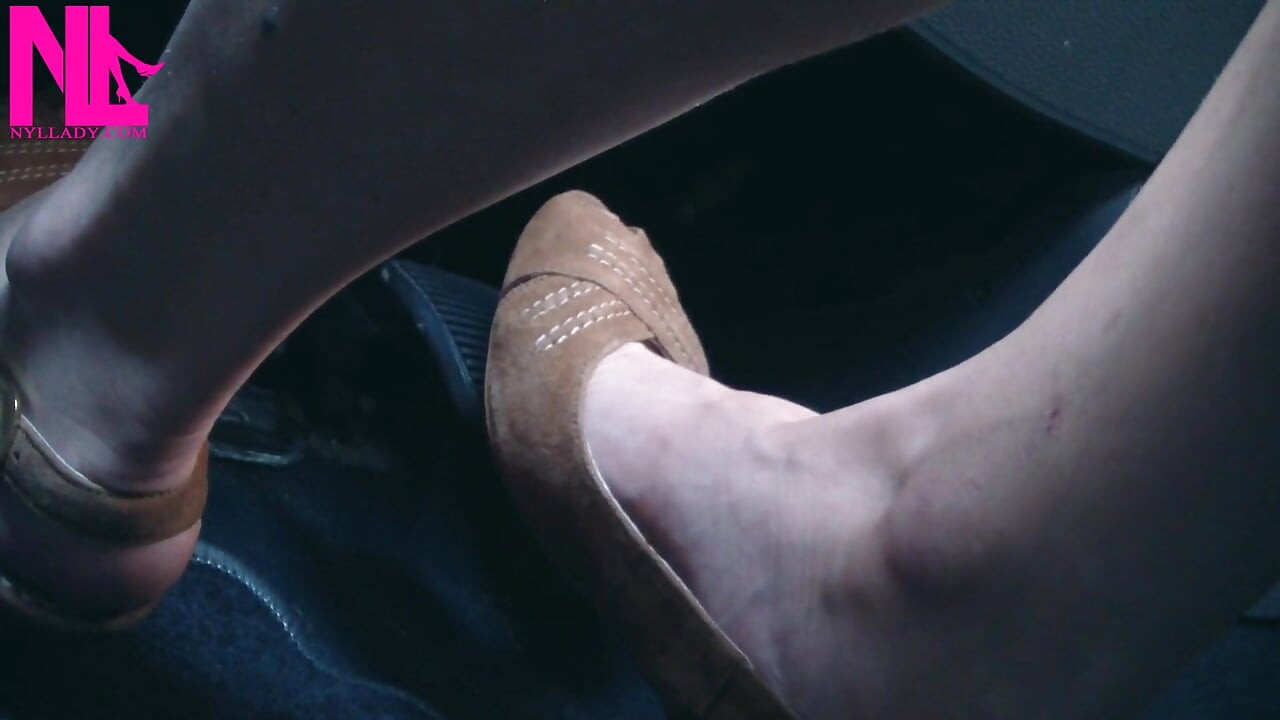 Revving and Driving in Light Brown Peeptoe Sandals