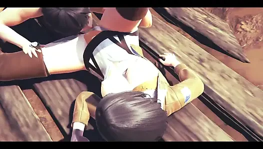 On Titans Hentai - Mikasa Do a Blowjob and Then He Do to Her a Cunniling...