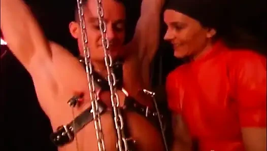 Mistress and her slave couple in exciting session