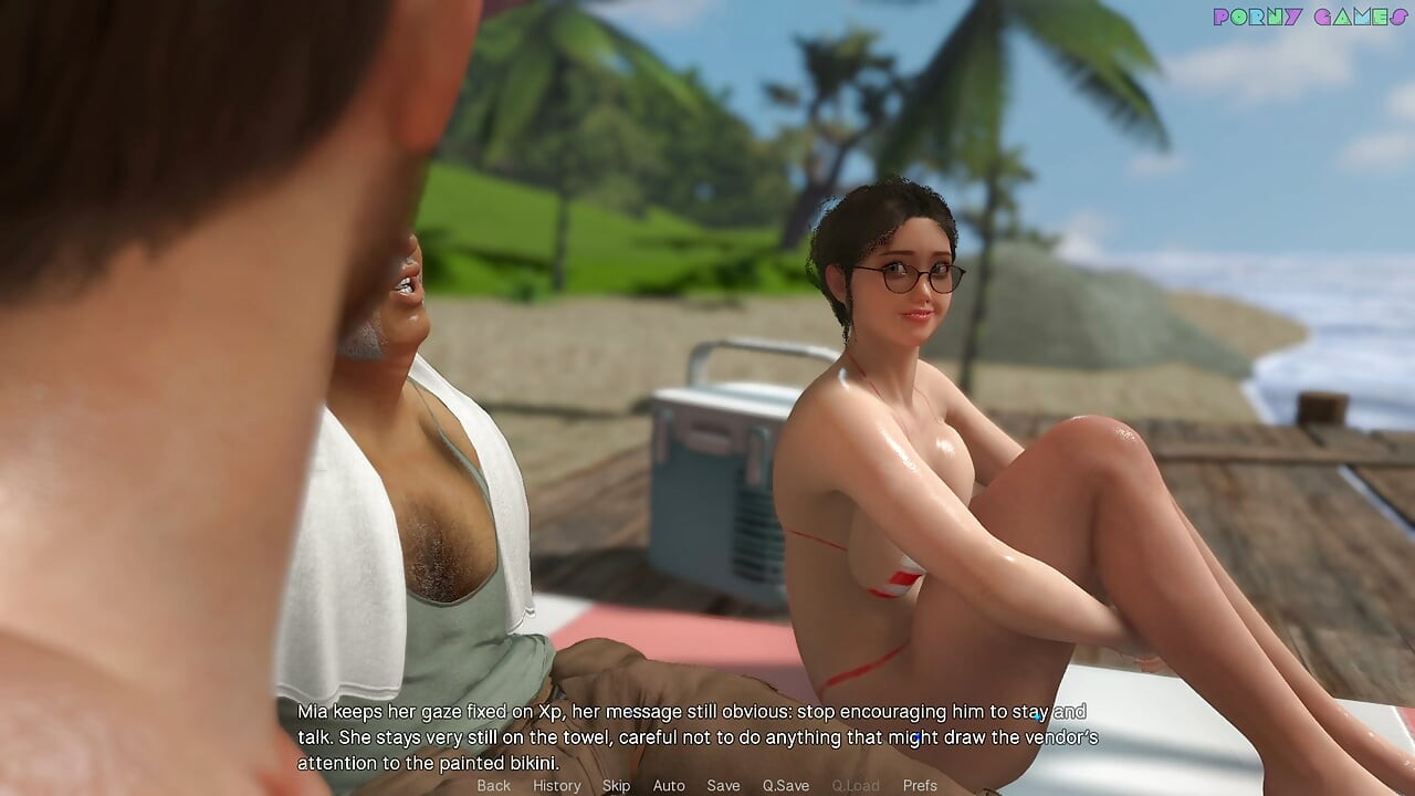 Friendly Housewife by White Foam - Wearing Only Body Paint on the Beach, Naughty Dare for the Housewife 11