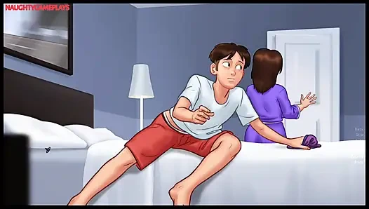 Yaz mevsimi efsanesi darkcookie tarafından bölüm 23 - ateşli orta yaşlı seksi kadın onu yatağında mastürbasyon yaparken yakaladı ve iyi boşalmasına yardım etti