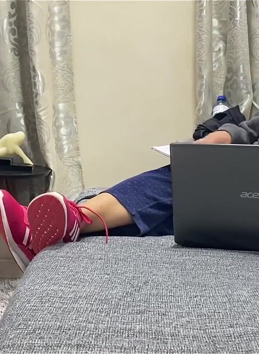 Kiffa Ignores Foot Slave While He Licks Her Sneakers Clean
