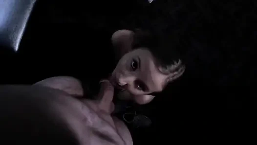 Юная модель отсасывает фотографу в любительском видео