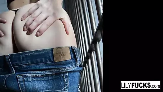 While Being Detained Lily Decides To Finger Her Wet Pussy In