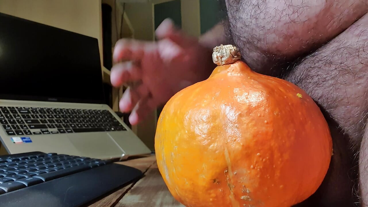 Fucking a pumpkin with my dick for dinner