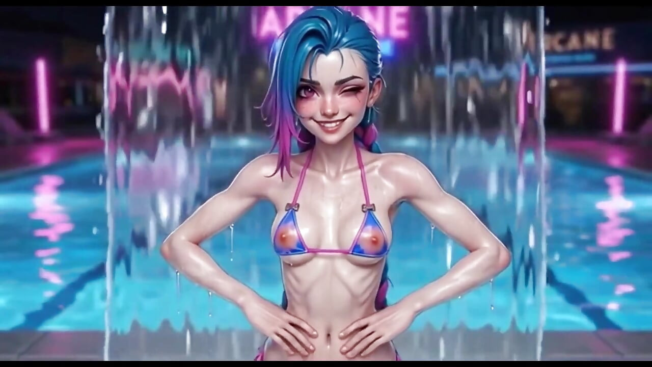 Explicit Jinx Hentai Compilation, Wet Shiny Body, Multiple Poses, Arcane Ai