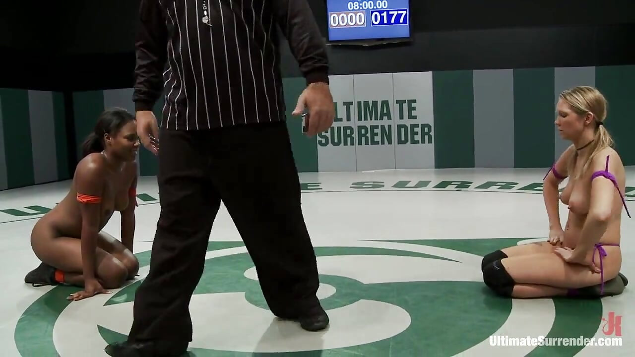 Blond Battles Stronger African American Girl the Only Non-scripted Competitive Sex Wrestling in the World