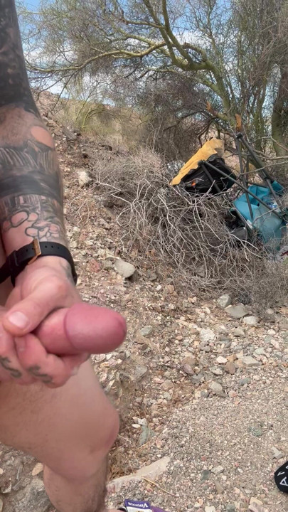 straight nikbanger cums in the public outdoors