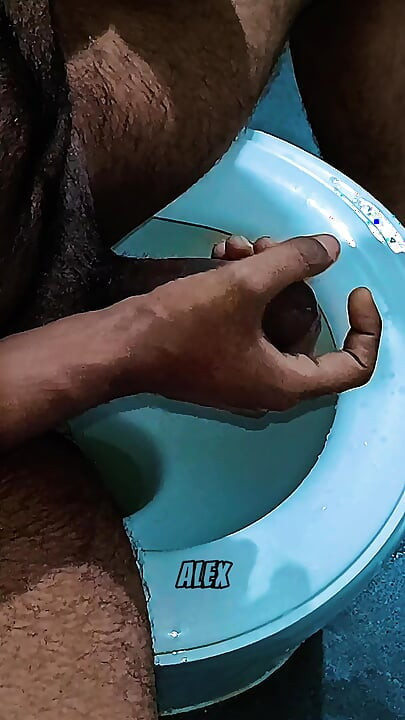 Masterbating in toilet