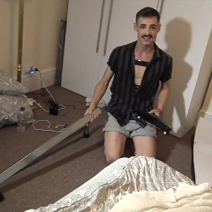 Jay fucked bareback in sling by Stepdaddy cock