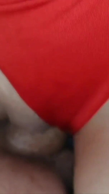 Must-share moment from "She loves to fuck with her red panties"
