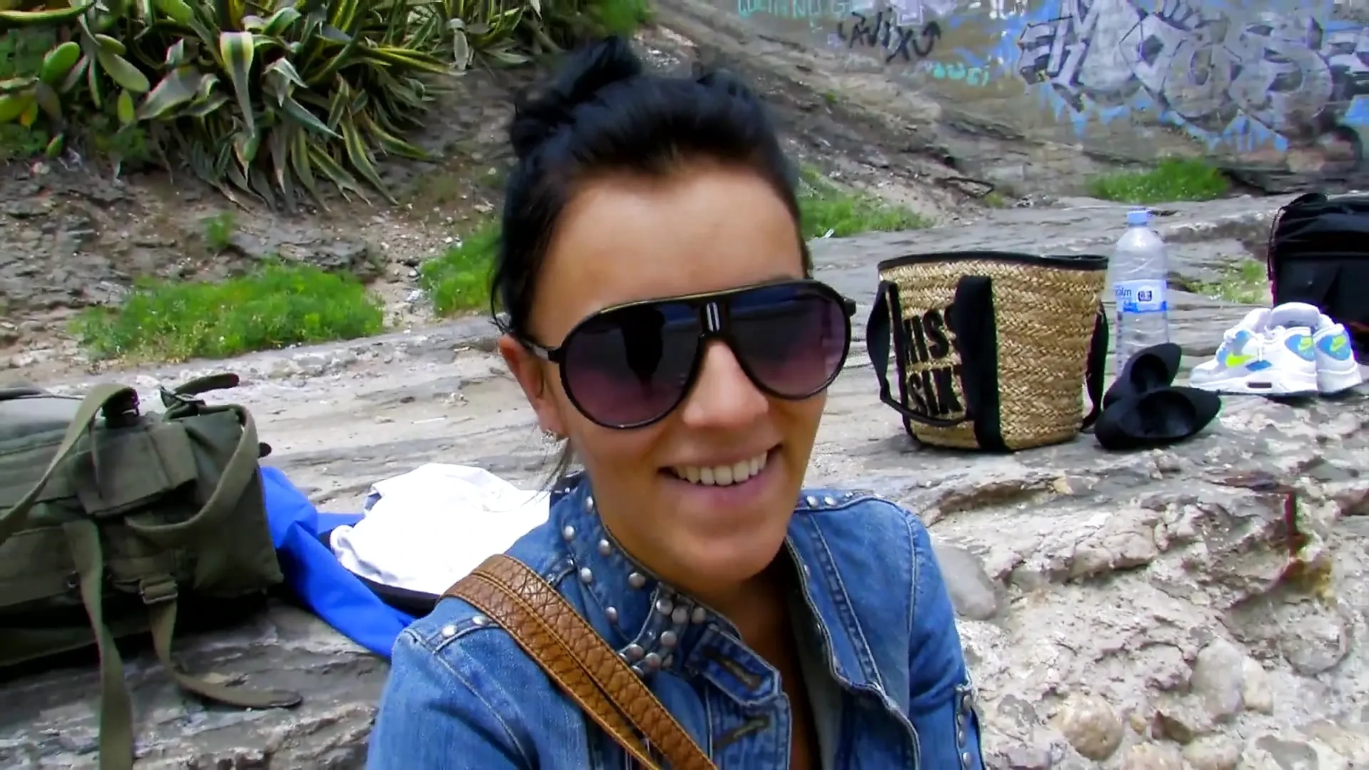 Tattooed young slut banged on the beach pretty hard