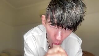 College Twink Sucking Dildo While Dirty Talking