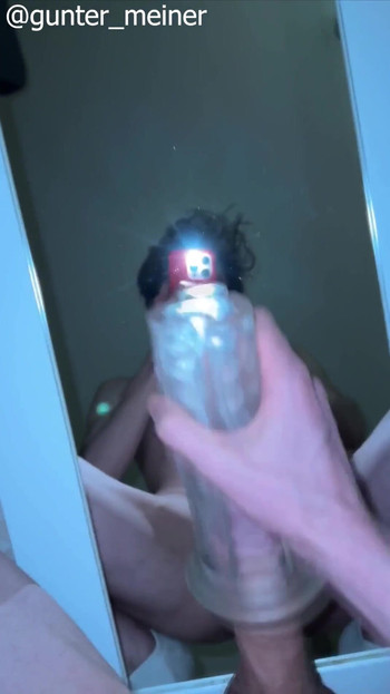 Jaw-dropping moment from "I'm Milking my Uncut Wet Dick and Squirt Cum on the mirror under me"