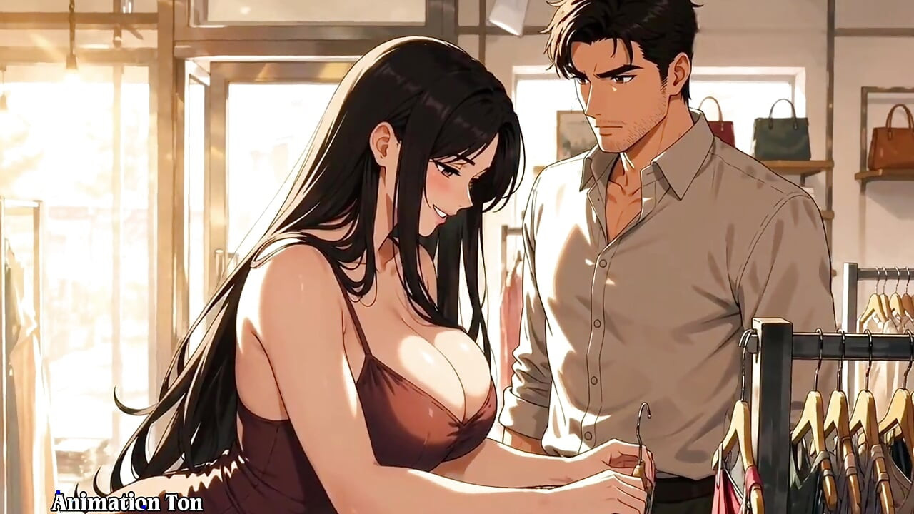 "A warm meeting between the owner and the new salesgirl in the shop"