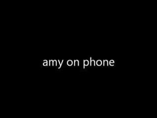 amy on her phone