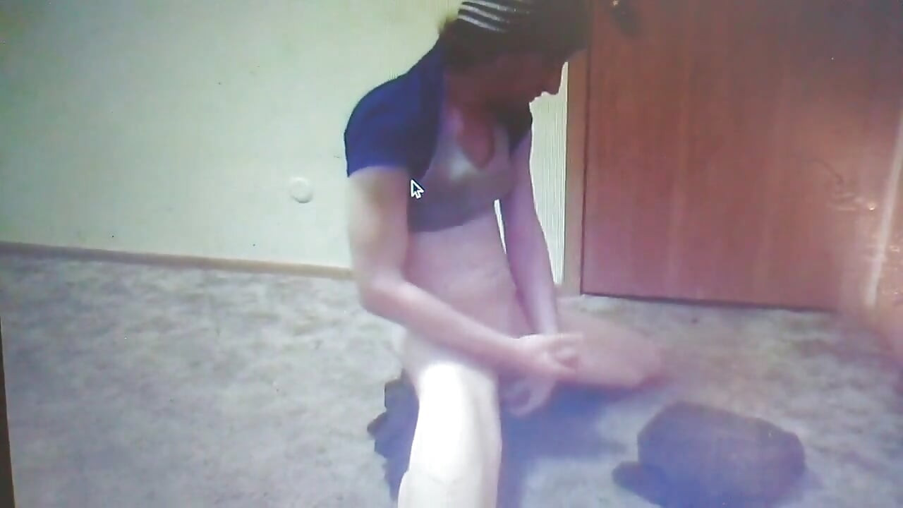Dirty Slutt Whore Peeing on Towel; Refilm via Phone, 1st File Had Bad Codec