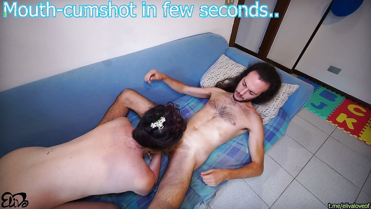 CUDDLING ON THE COUCH, BLOWJOB WITH CUM IN MOUTH AND RIDING WITH CREAMPIE