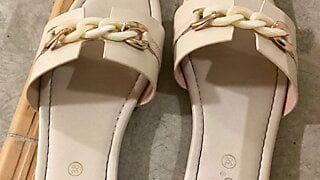 cum Neighbor sex white sandals