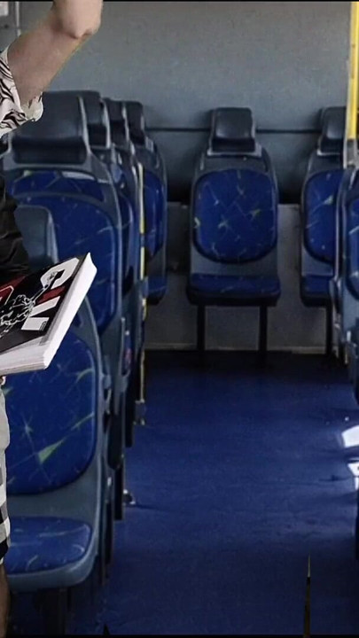 College student being thighed on the bus! | Clip 1