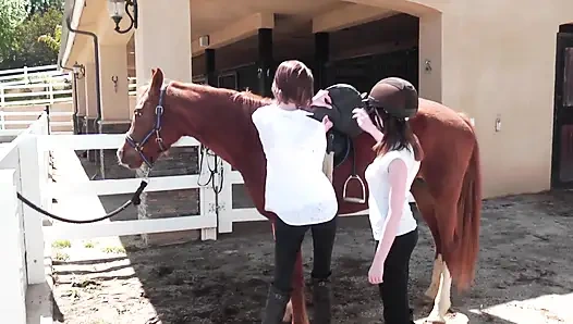 These cute girls will get you horny in no time with their sensual fucking