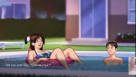 Büyük memeli orta yaşlı seksi üvey anne şaşırdı!! Onu yüzme havuzunda siktim.