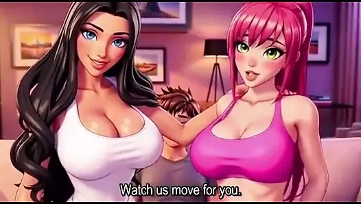 Stepmom and stepsister seduce stepson Taboo