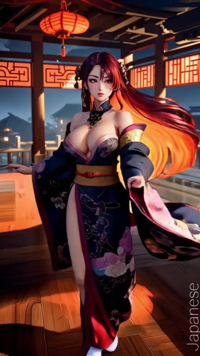 Japanese girls big boobs in temple (Ai models) | Clip 1