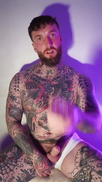 Tattooed Dom Sweaty Cumshot Alpha Video POV