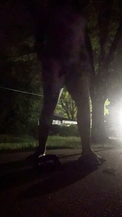 Fooling Around At Night Outside On The Sidewalk Fully Naked Part 4