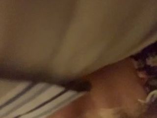 Girlfriend riding my cock while I lick her big tits