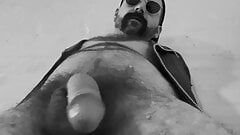Hairy Leather Daddy Solo Wank
