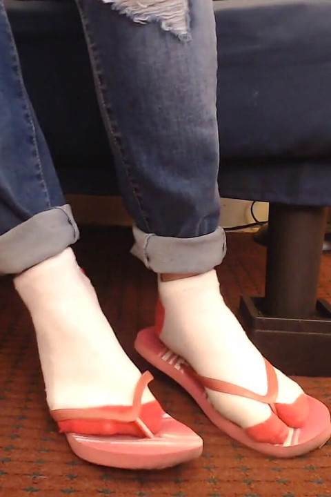 Socks Pink Flip Flops Shoeplay