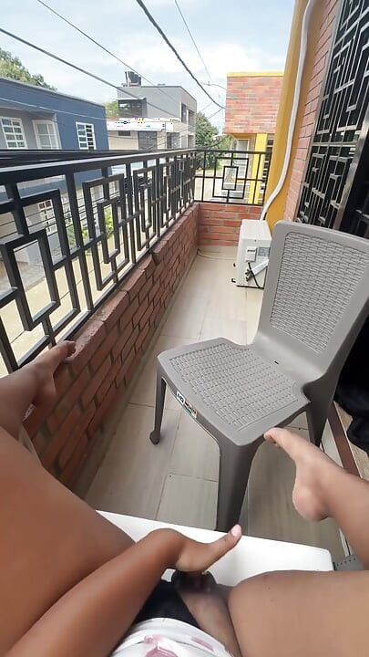 Fucking My Wet Pussy on My Neighbors' Balcony