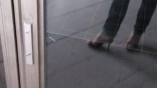 Walking out with sexy heels