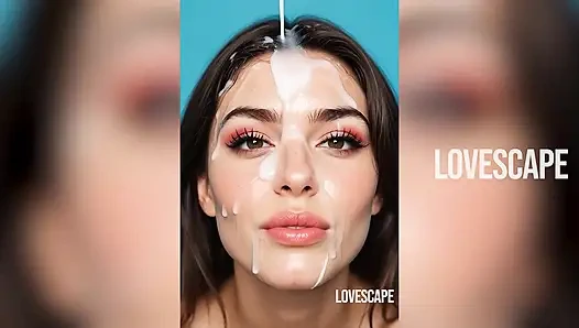 Innocent Blonde Face Flooded – Bukkake Tsunami